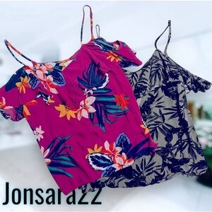 Set of TWO Tropical Tops